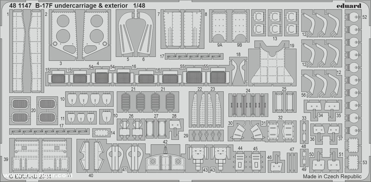 Eduard B-17F Fahrwerk- & Außendetails