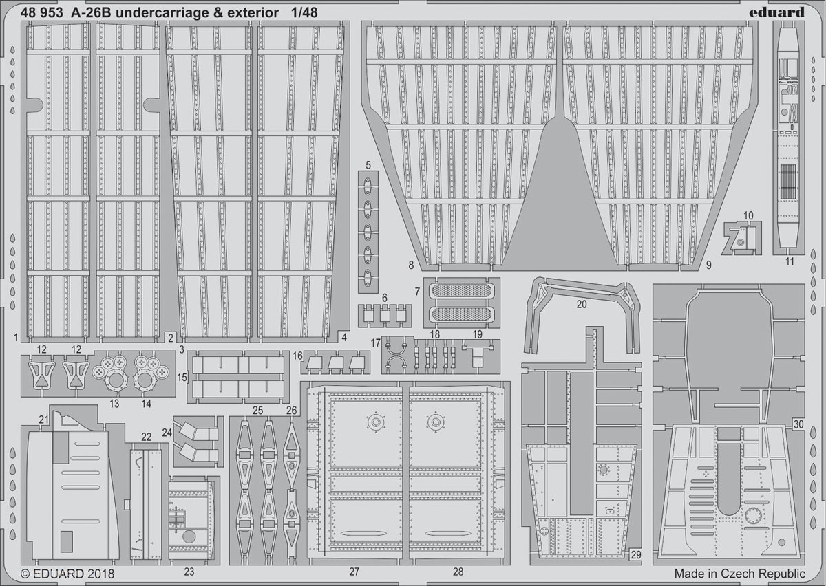 Eduard A-26B Fahrwerk- & Außendetails
