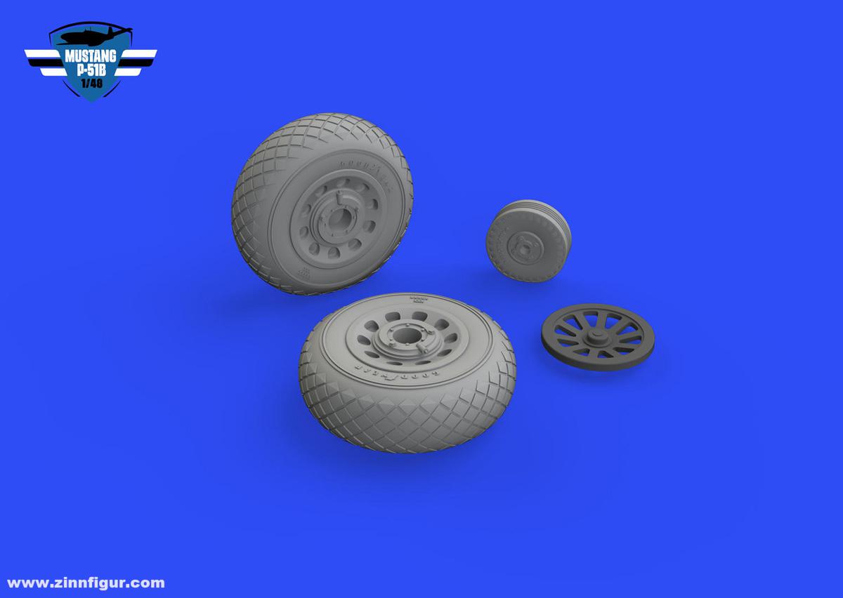 Eduard P-51B/C Räder mit Diamant-Profil