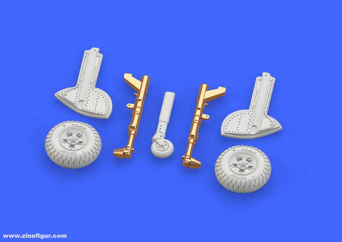 Eduard Spitfire Mk.IX Fahrwerkbein (Bronze) mit 5-speichigen Rädern mit Profil