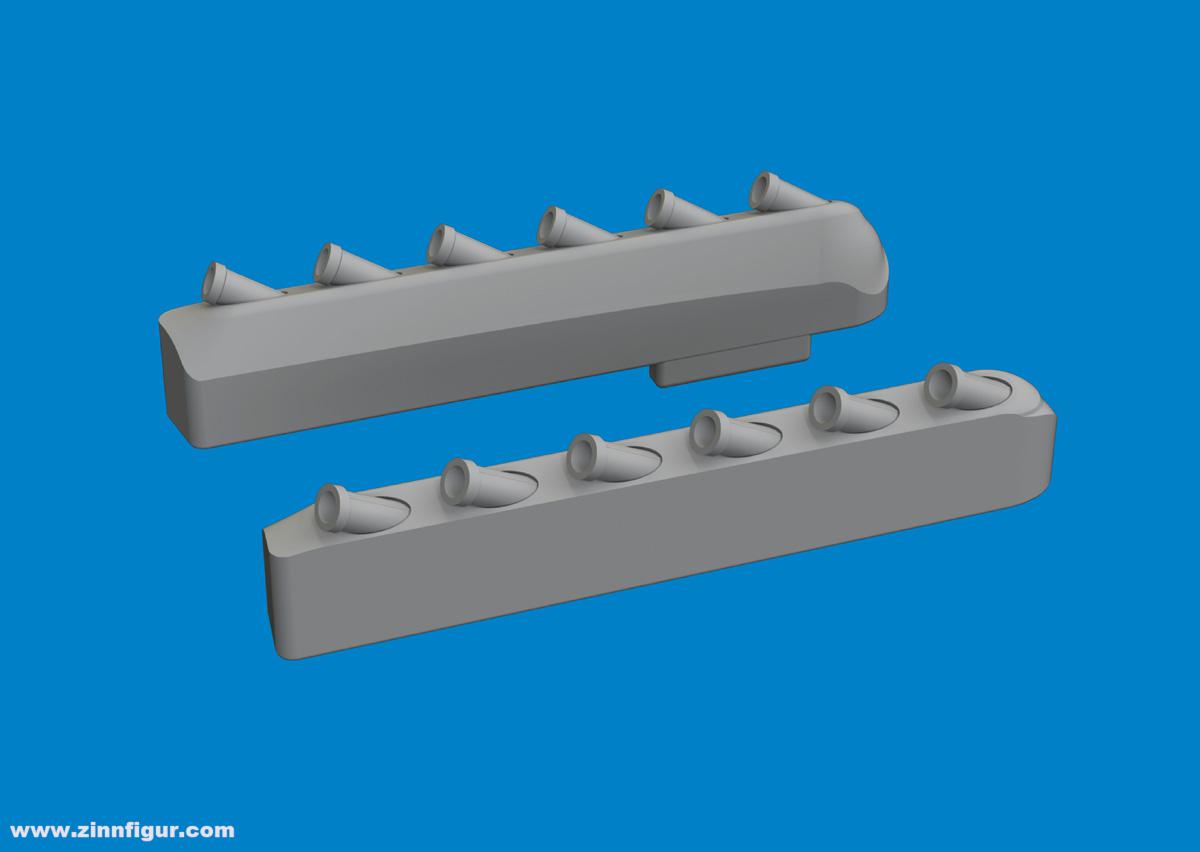 Eduard P-51 Auspuff mit Verkleidung - Brassin PRINT