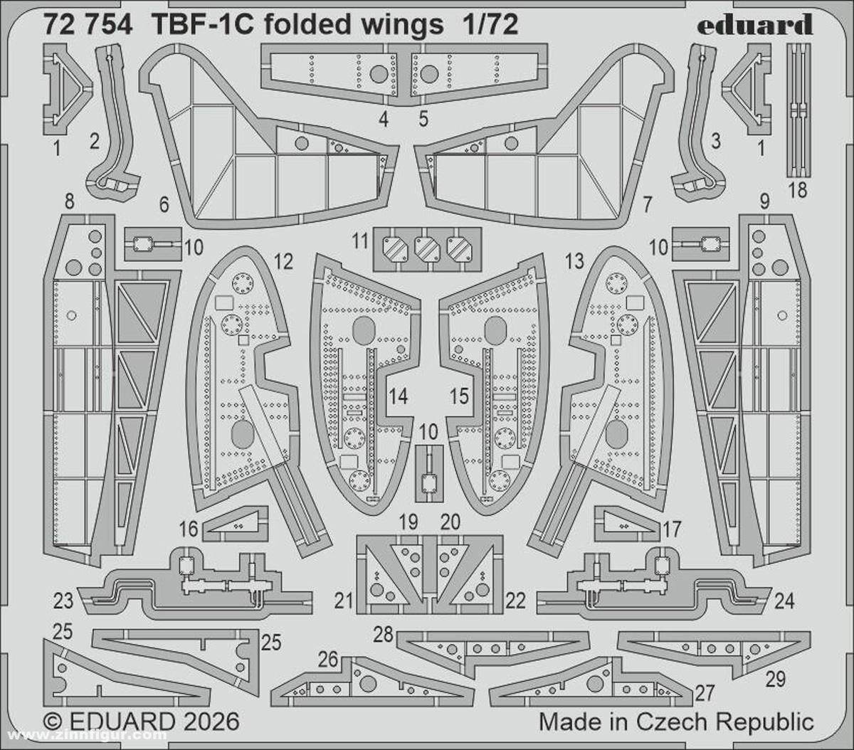 Eduard TBF-1C Faltflügeldetails (Hobby Boss)