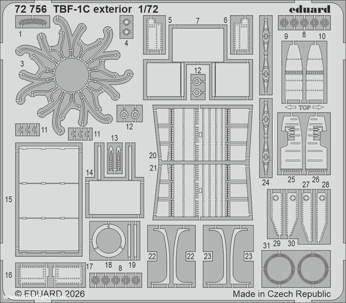 Eduard TBF-1C Außendetails (Hobby Boss)