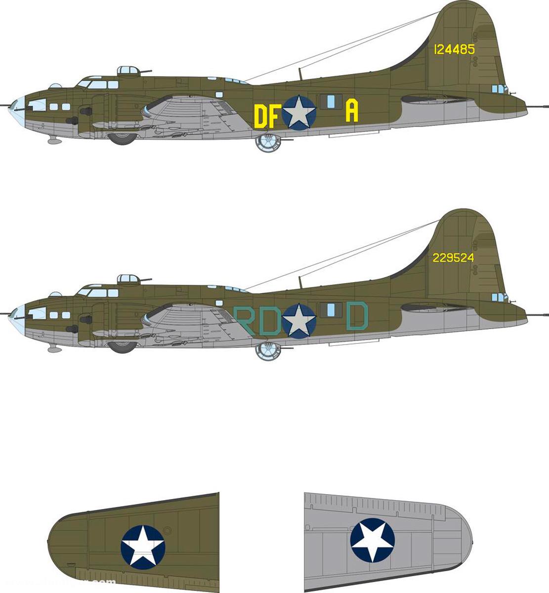 Eduard B-17F Hoheitsabzeichen und Code-Buchstaben - Express Mask (Revell)