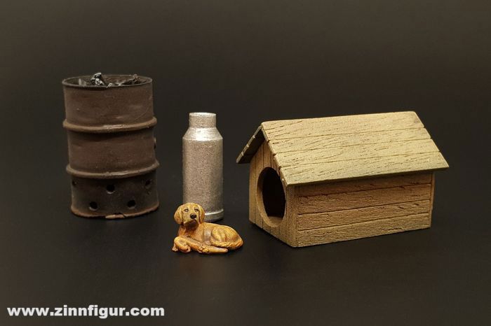 Hauler Hund mit Hundehütte