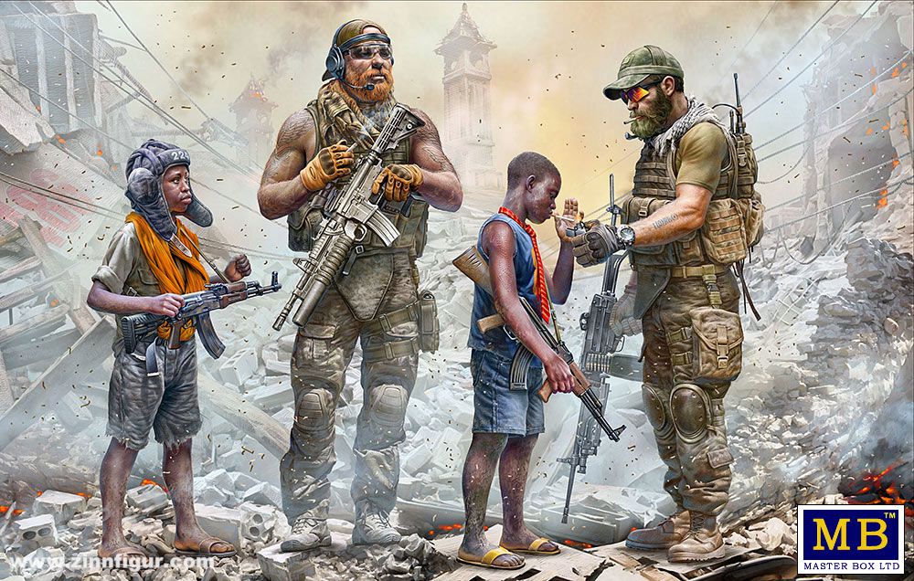 Master Box Elitesoldaten teilen Zigaretten mit Kindersoldaten