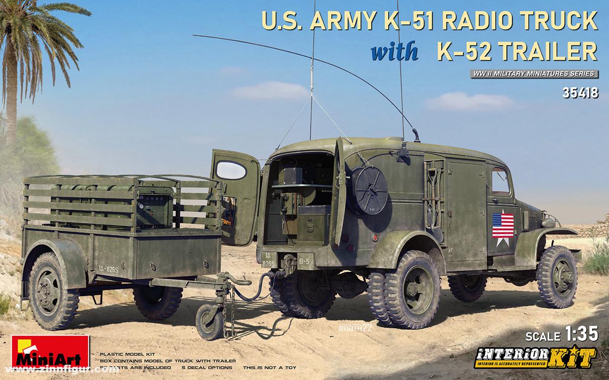 Miniart US Army K-51 Funkwagen mit K-52 Anhänger