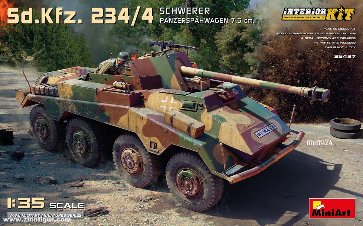 Miniart Sd.Kfz.234/4 schwerer Panzerspähwagen 7,5 cm mit Innendetails