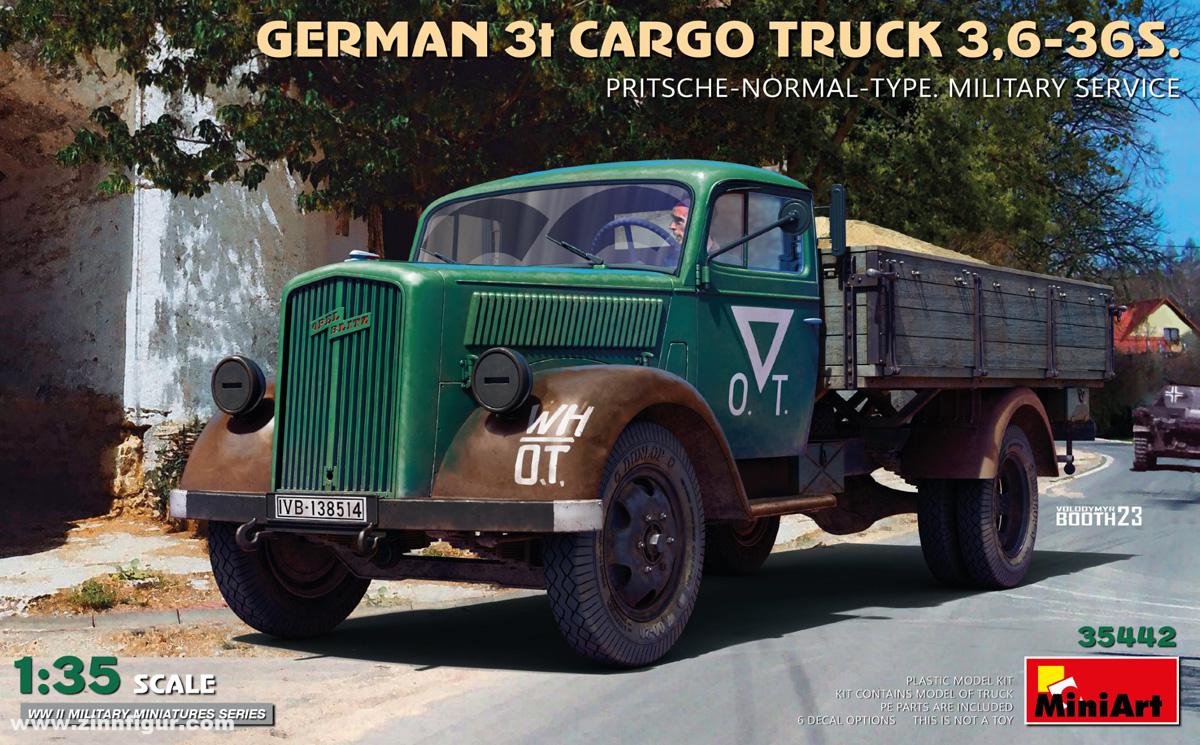 Miniart 3t Lkw 3,6-36S Pritsche-Normal-Typ 'Militär'