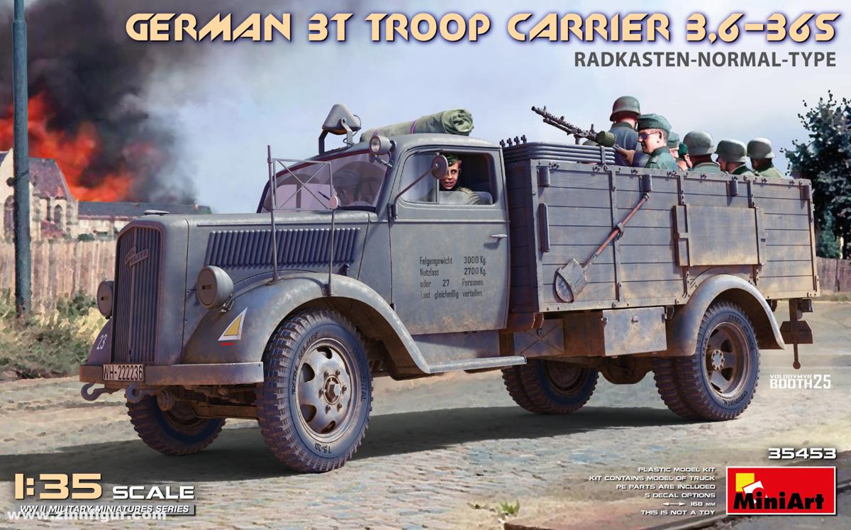 Miniart 3t Truppentransporter 3.6-36S - Normaler Radkasten