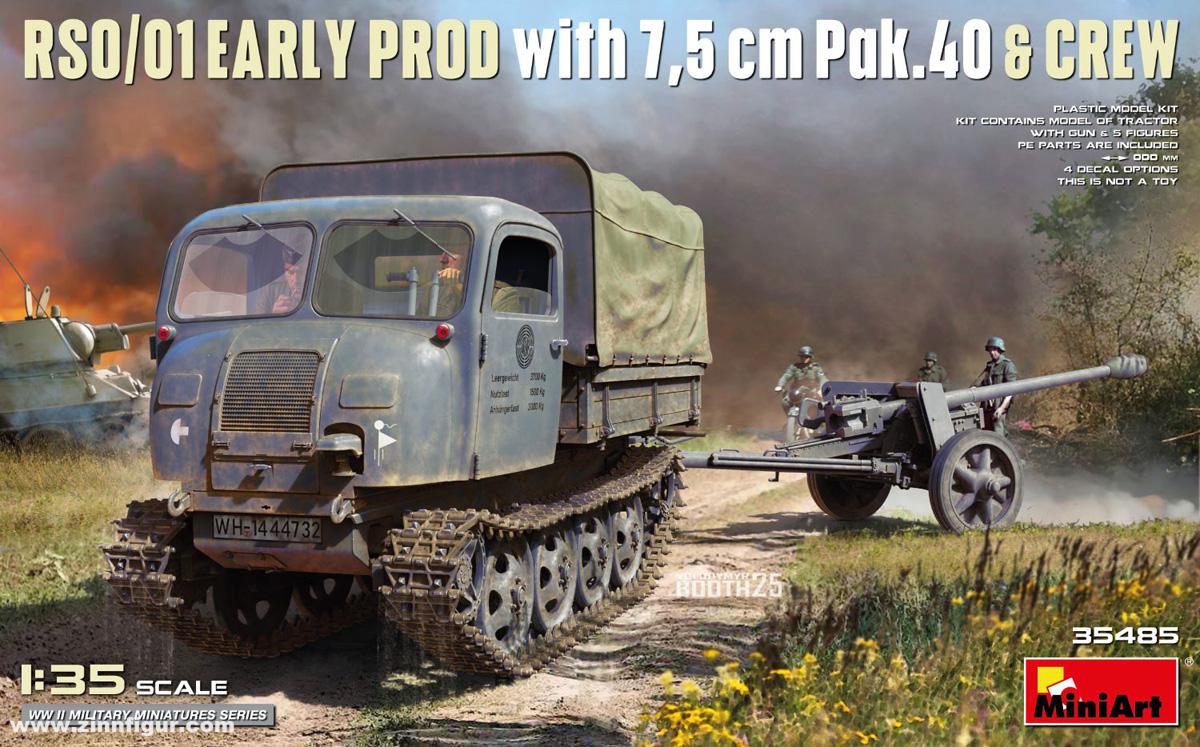 Miniart RSO/01 frühe Produktion mit 7.5cm PaK40 und Figuren