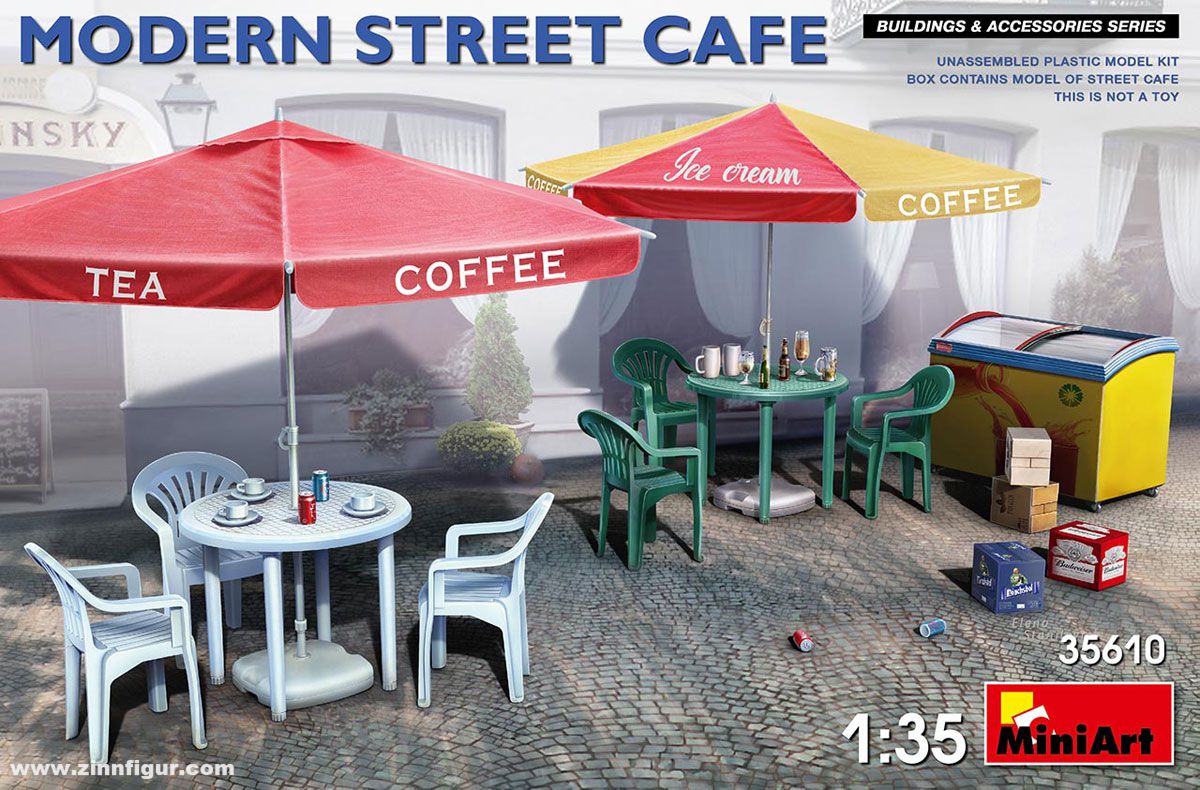 Miniart Modernes Straßencafe-Zubehör
