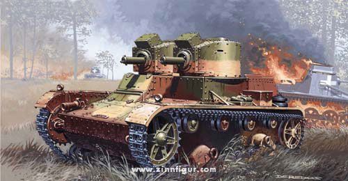 Mirage Hobby Leichter Panzer 7 TP mit Zwillingsturm