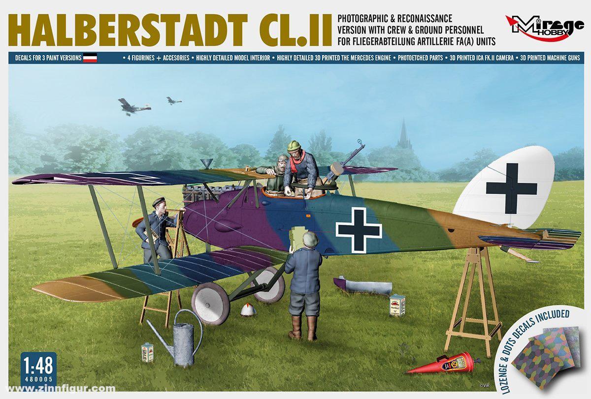 Mirage Hobby Halberstadt CL.II Fotoaufklärer mit Figuren der Fliegerabteilung Artillerie FA(A)