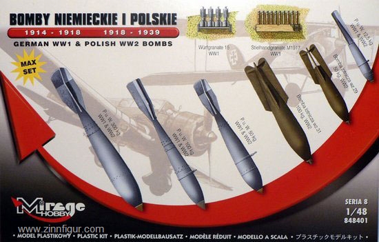 Mirage Hobby Deutsche Bomben WK.I und polnische Bomben WK.II Maxi-Set