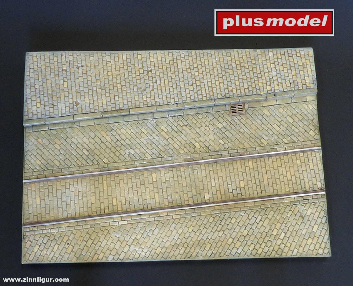 Plus Models Display Base - Kopfsteinpflaster mit Straßenbahngleisen