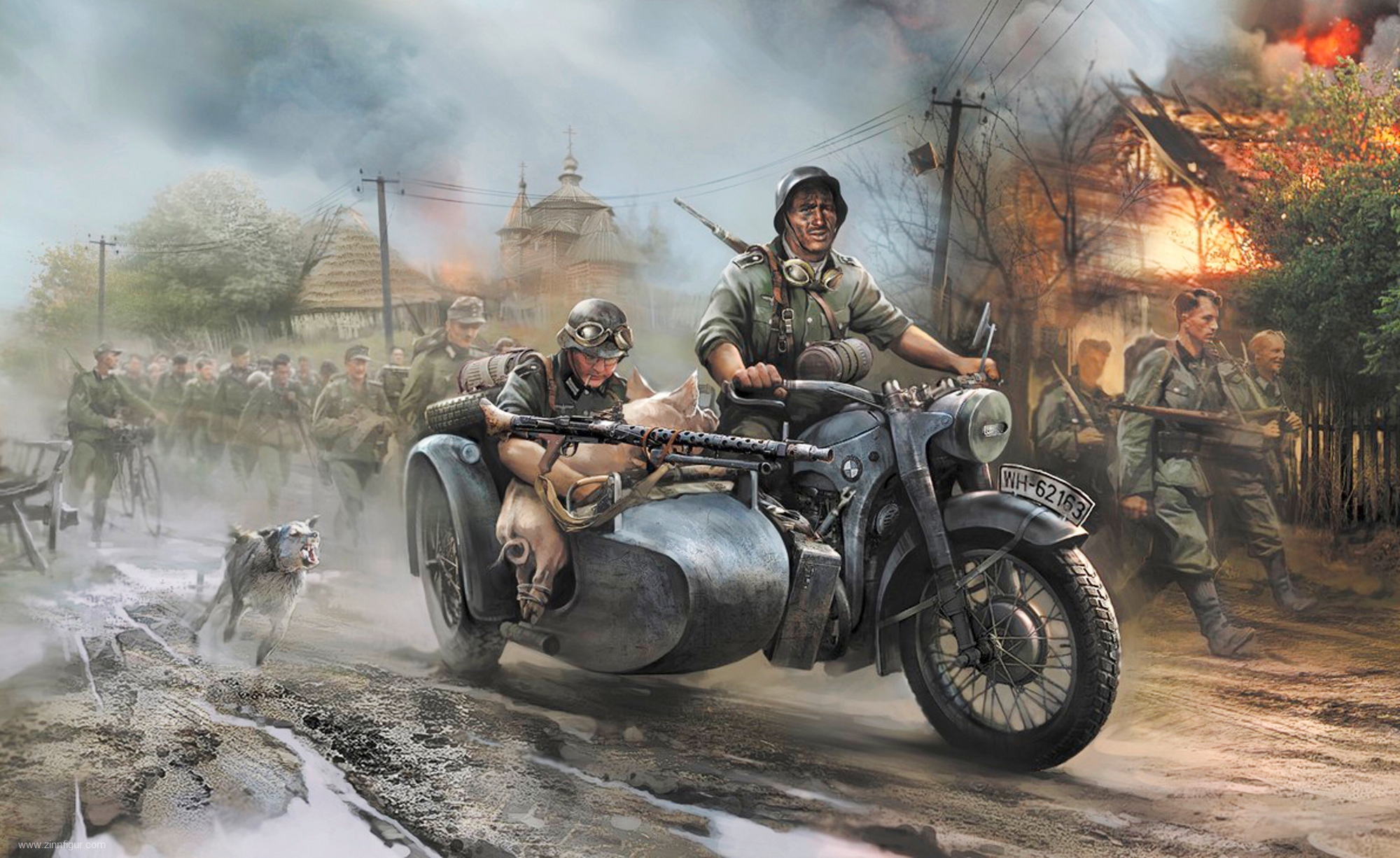 Zvezda R12 Motorrad mit Beiwagen