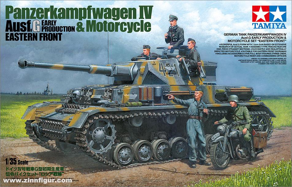 Tamiya Pz.Kpfw.IV Ausf.G frühe Produktion mit Motorrad 'Ostfront'