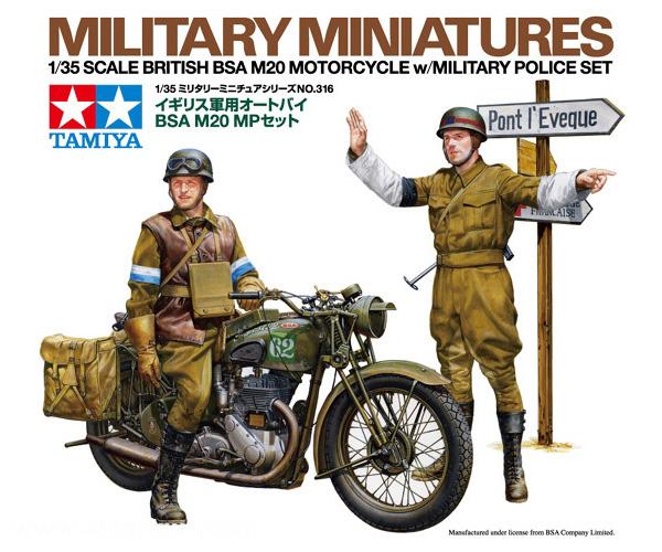 Tamiya Britisches BSA M20 Motorrad mit Militärpolizisten