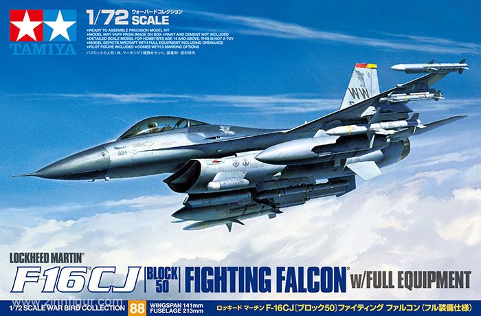 Tamiya F-16CJ Fighting Falcon Block 50 mit Zurüstteilen