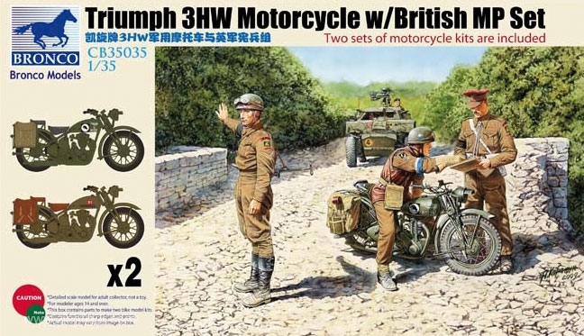 Bronco Model Triumph 3HW Motorrad der Militärpolizei