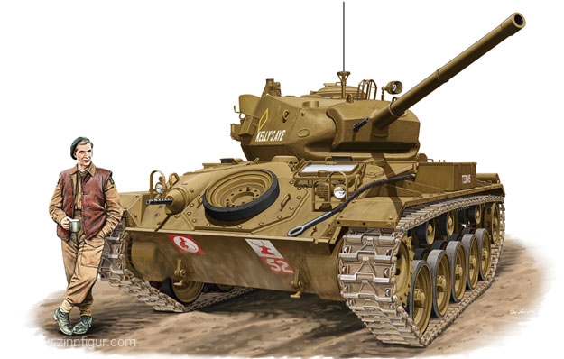 Bronco Model Light Tank M-24 'Chaffee' Britische Version