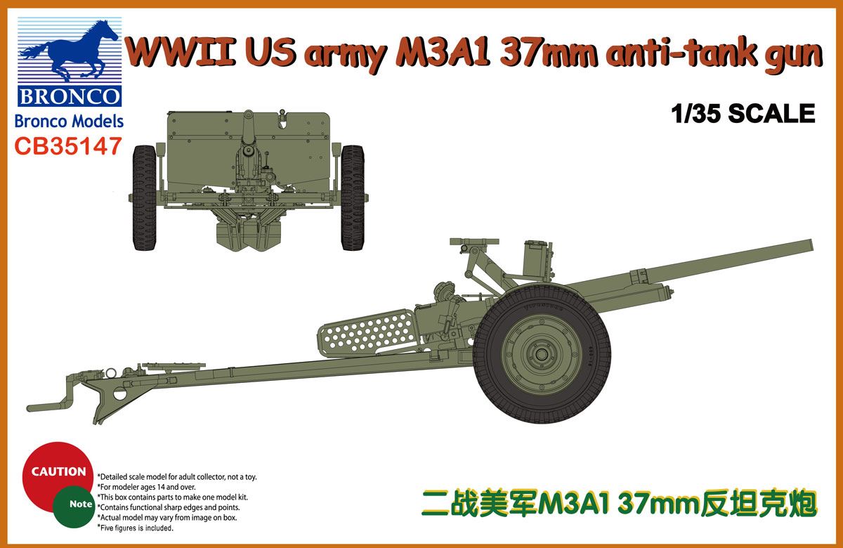 Bronco Model US Army M3A1 37 mm PaK