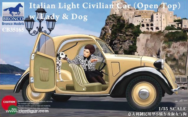 Bronco Model Ziviles Auto mit Dame und Hund Cabrio