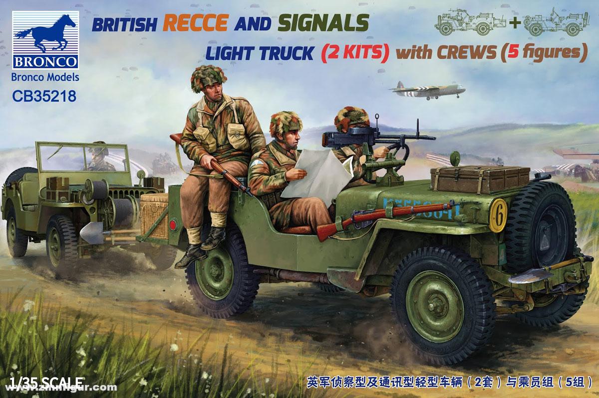 Bronco Model Britischer Recce & Signals Trucks mit Figuren