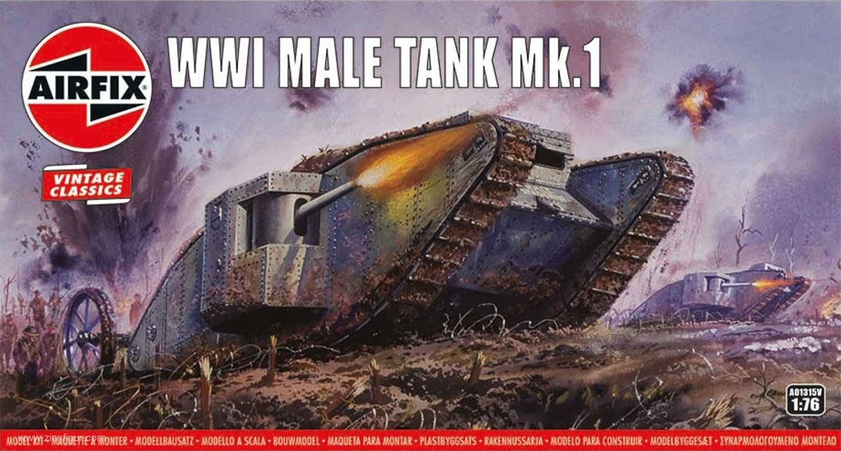 Airfix Male Tank Mark I - Erster Weltkrieg - Vintage Classics