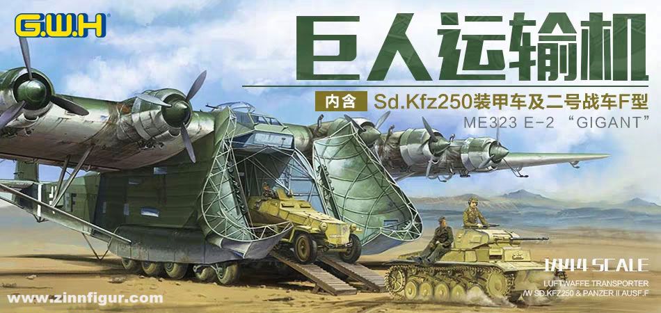 Lion Roar / Great Wall Hobby Me 323D-1 Gigant mit Sd.Kfz. 250 & Panzer II Ausf.F