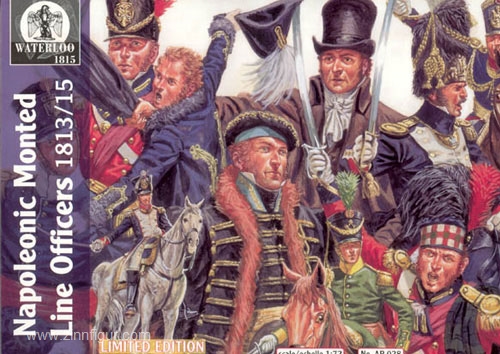 Waterloo 1815 Napoleonische Offiziere zu Pferd - 1813-15