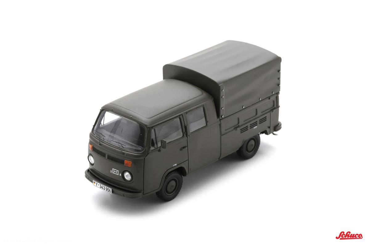 Schuco Volkswagen T2 Doppelkabine (oliv) - Bundeswehr
