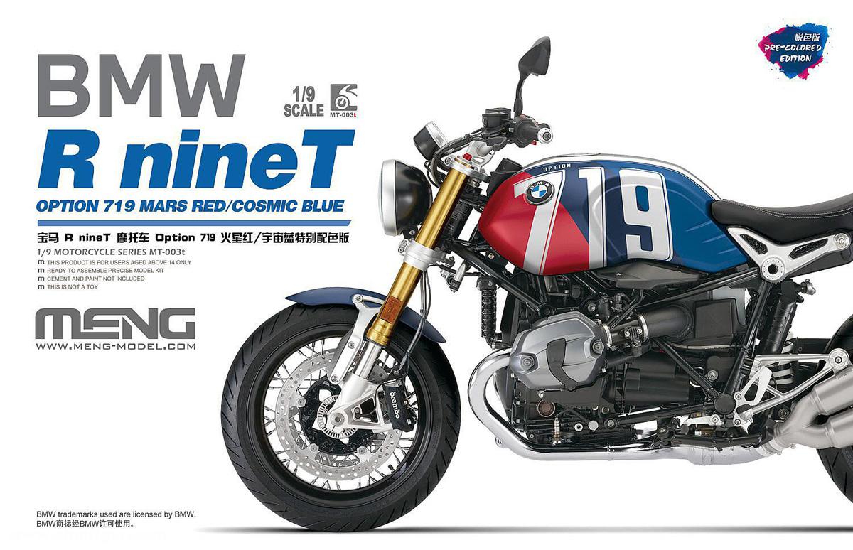 MENG BMW R nineT Option 719 Mars Red / Cosmic Blue - Pre-colored Edition