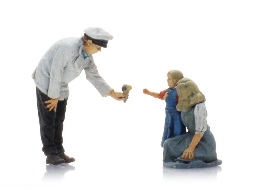 Artitec Eisverkäufer mit Mutter und Kind (3 Figuren)