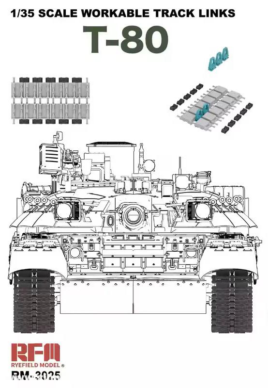 Rye Field Model T-80 Panzerketten - beweglich