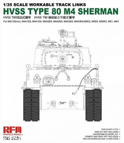 Rye Field Model HVSS T80 M4 Sherman Panzerketten