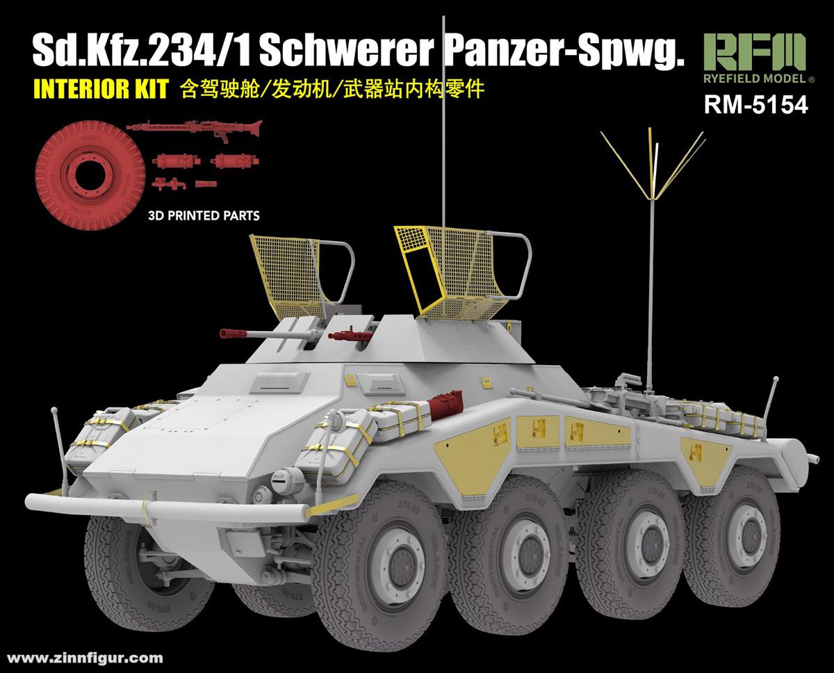 Rye Field Model Sd.Kfz.234/1 Schwerer Pz.Spähwagen mit vollen Innendetails