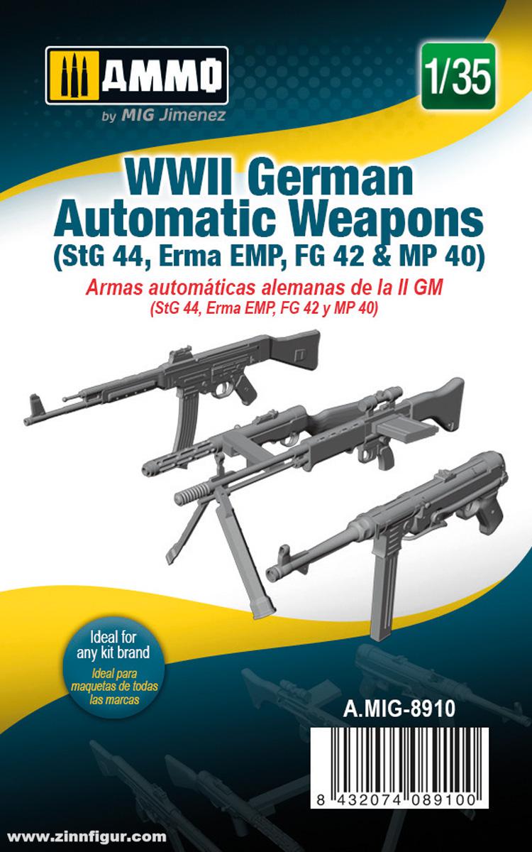 AMMO by Mig Jimenez Deutsche Automatische Waffen (StG.44, Erma EMP, FG42 & MP40) 2. Weltkrieg
