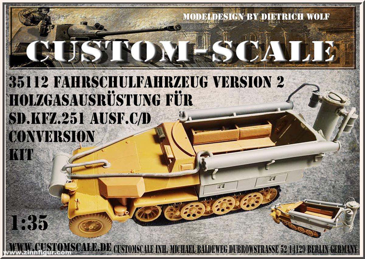 Custom-Scale Holzgasausrüstung für Sd.Kfz.251 Ausf. C D Version 2 Umbau-Set