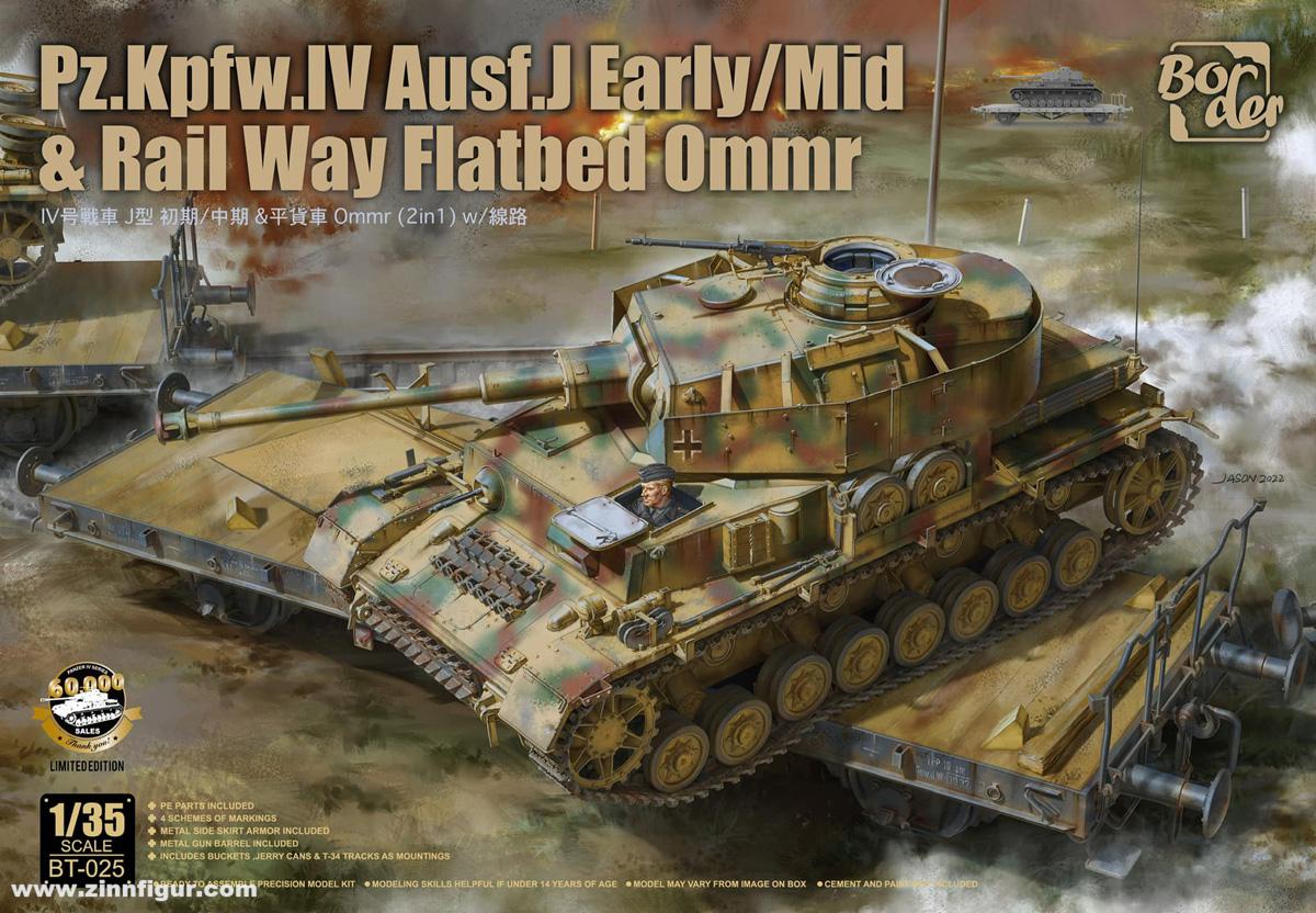 Border Models Panzer IV Ausf.J früh mit Ommr Flachtbettwagen - Limited Edition