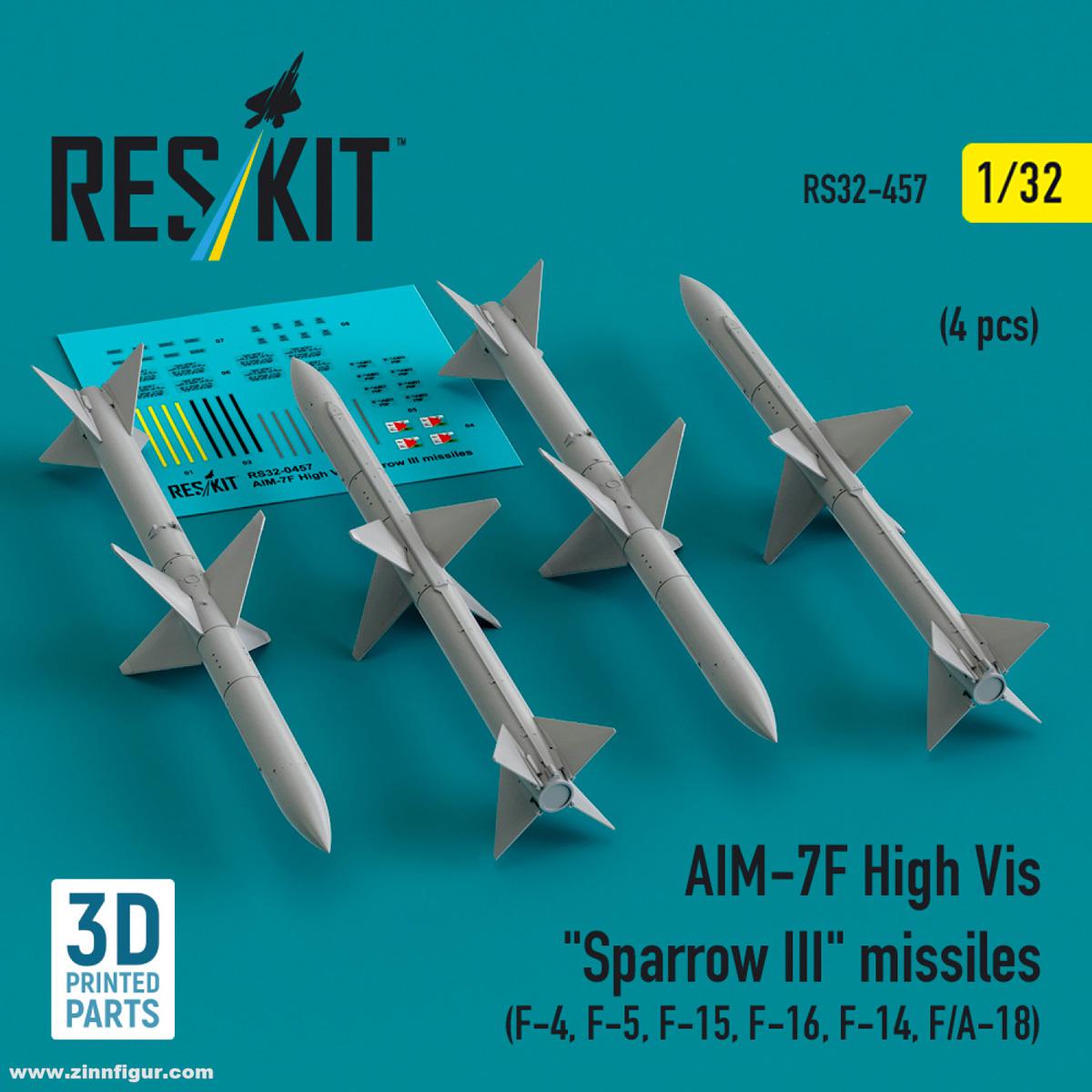 RES/KIT AIM-7F High Vis 'Sparrow III' Raketen (4 Stück)