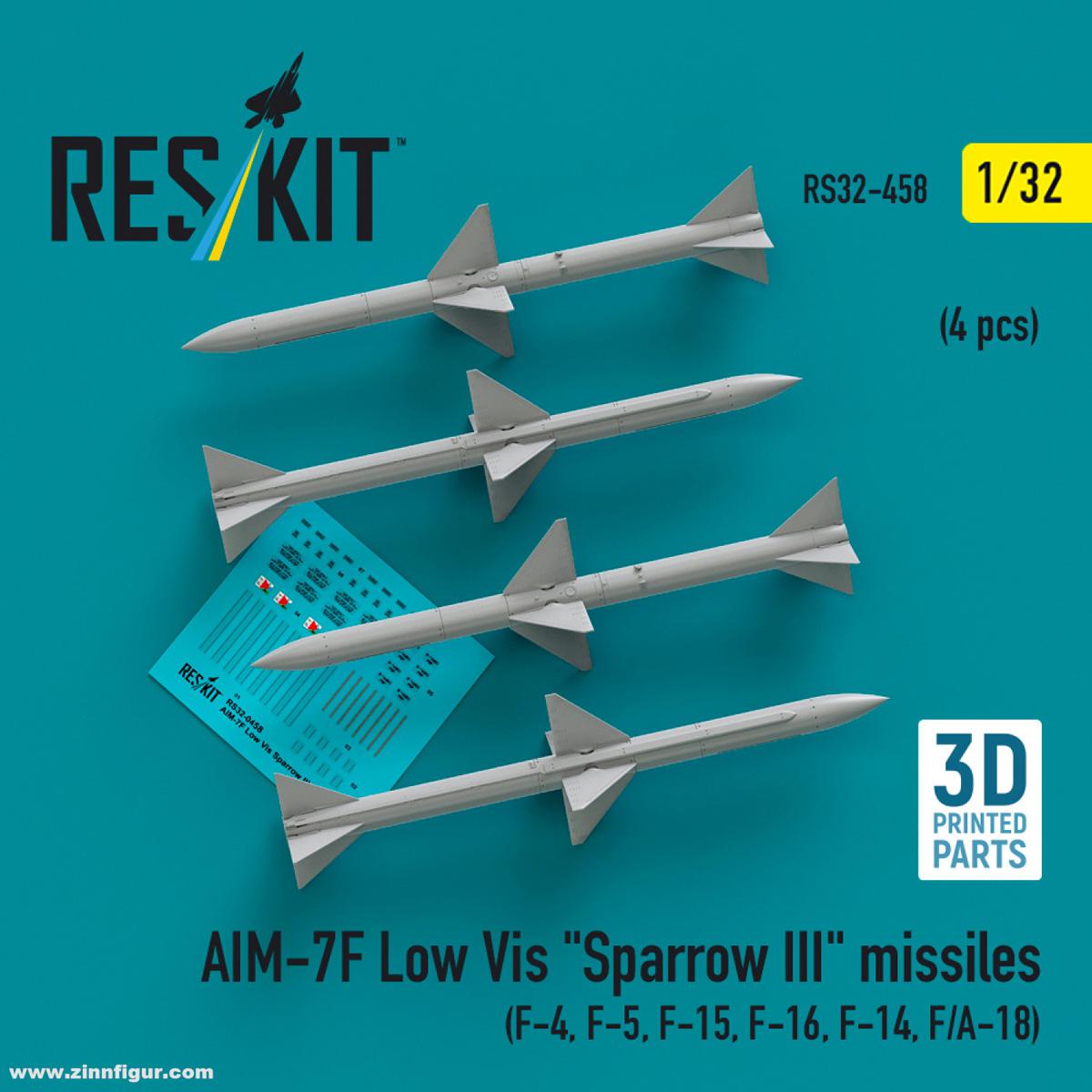 RES/KIT AIM-7F Low Vis 'Sparrow III' Raketen (4 Stück)