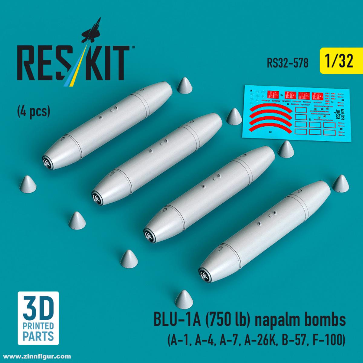 RES/KIT BLU-1A (750 lb) Napalm-Bomben (4 Stück)
