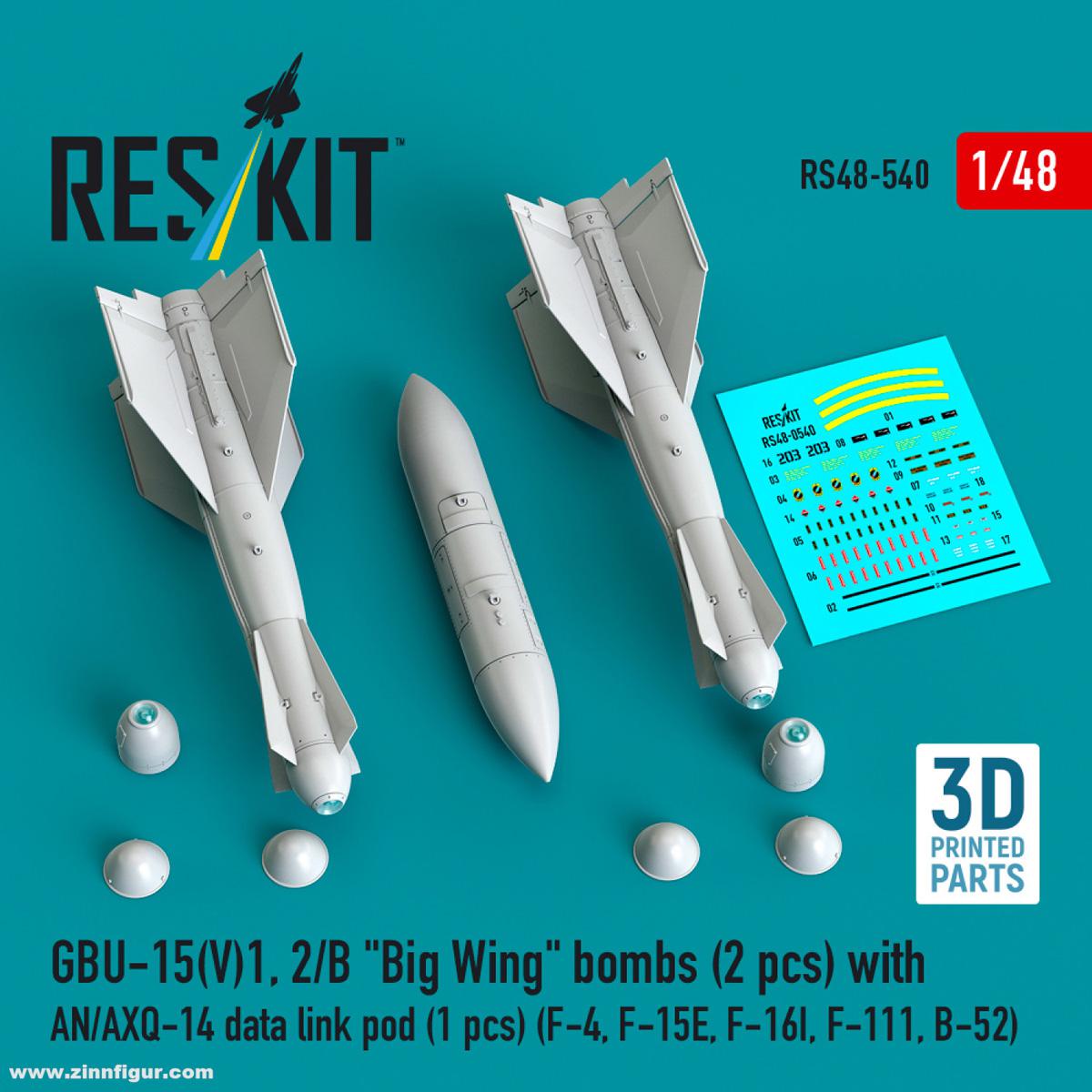 RES/KIT GBU-15(V)1, 2/B 'Big Wing' Bomben (2 Stück ) mit AN/AXQ-14 Pod