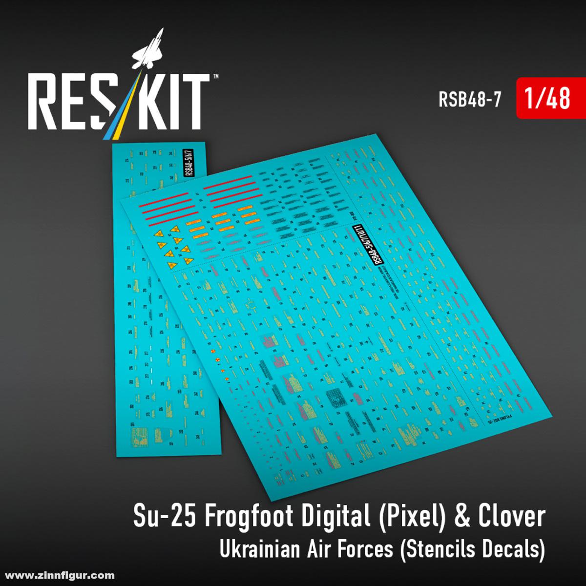 RES/KIT Su-25 Frogfoot Digital (Pixel) & Clover Stencils 'Ukraine'
