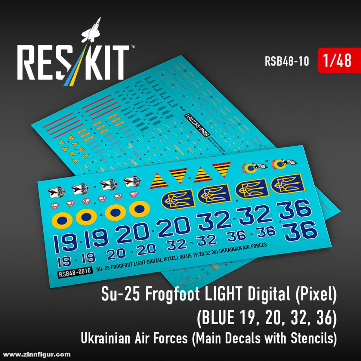 RES/KIT Su-25 Frogfoot Light Digital (Pixel) (BLUE 19, 20, 32, 36) 'Ukraine'