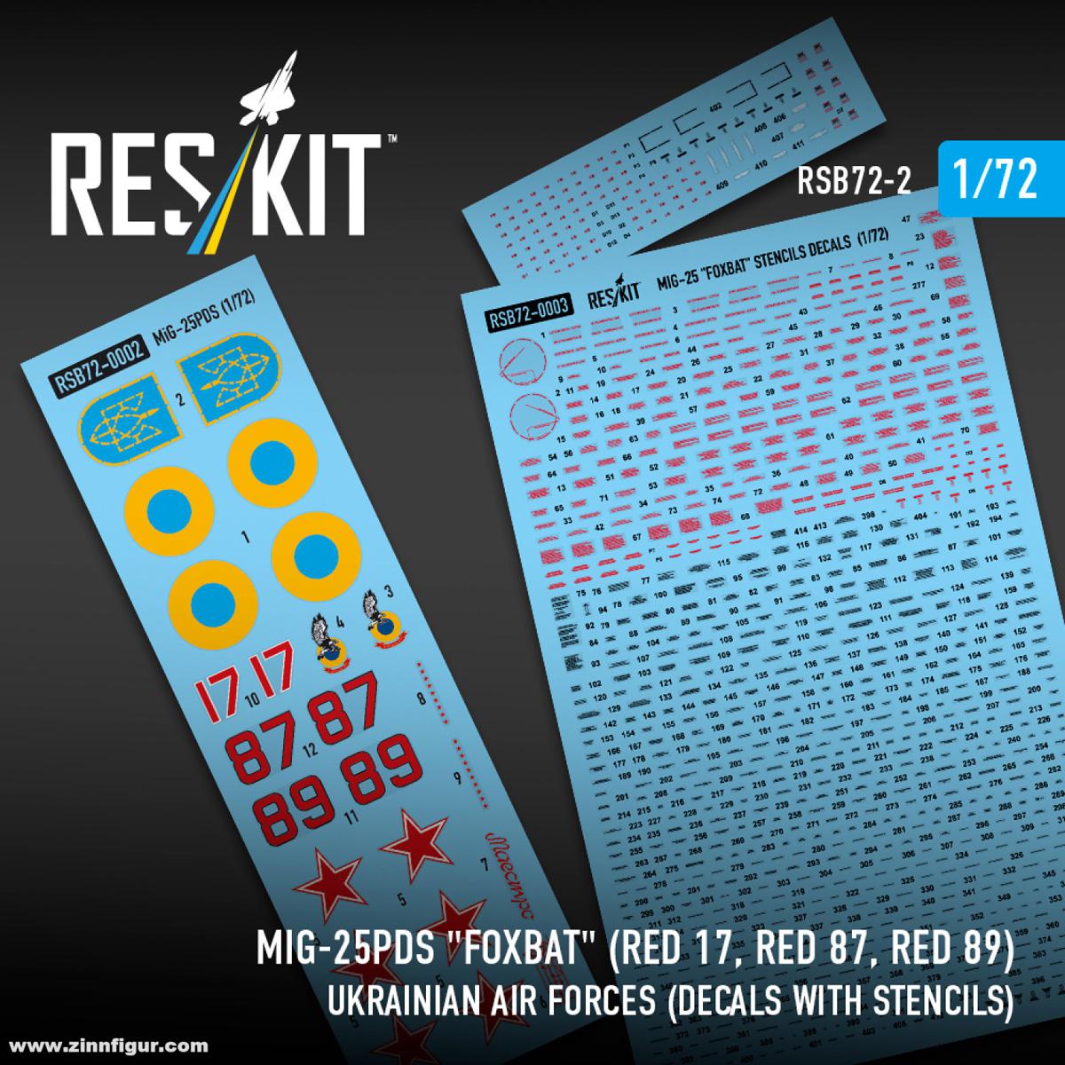 RES/KIT MiG-25PDS 'Foxbat' (Red 17, Red 87, Red 89) 'Ukraine'