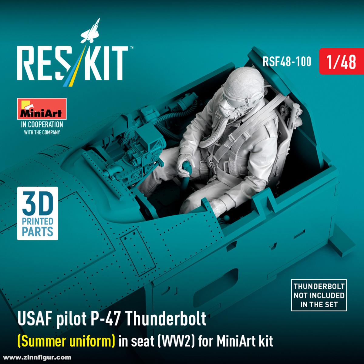 RES/KIT USAF Pilot im Sitz für P-47 Thunderbolt (Sommer) (MiniArt)