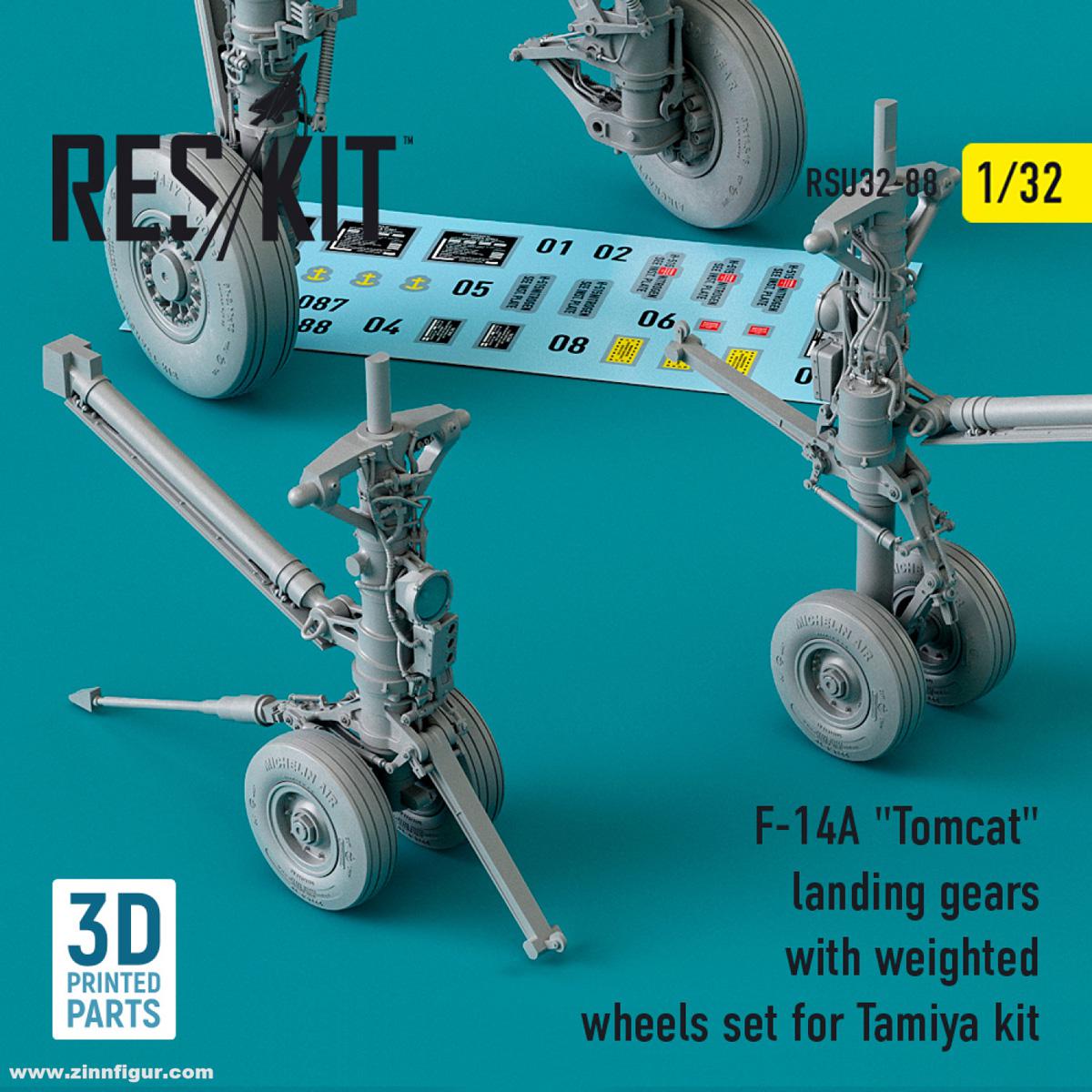 RES/KIT F-14A Tomcat Fahrwerk mit belasteten Reifen